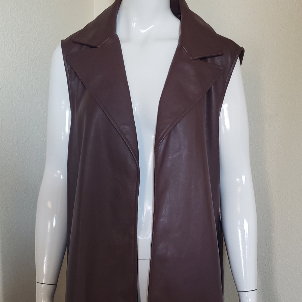 MARC NEW YORK FAUX LEATHER Trench Coat (color is Decadent Chocolate) - Picture 4 of 14